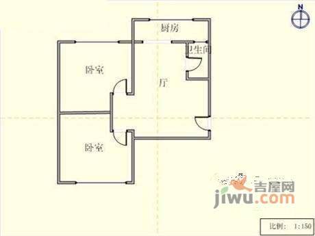 华西小区2室1厅1卫81㎡户型图