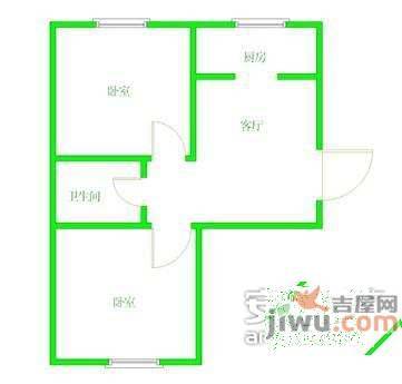 泡崖三区2室1厅1卫78㎡户型图