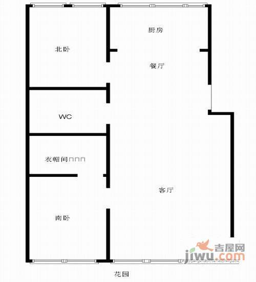 恒祥园2室2厅2卫105㎡户型图