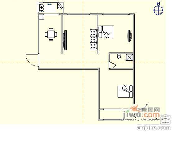 锦霞南园2室2厅1卫户型图