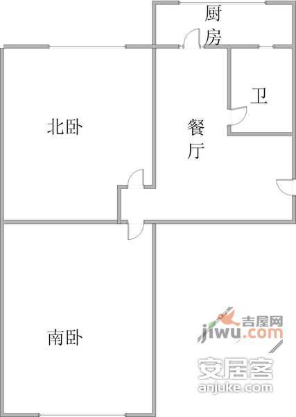 春柳2室1厅1卫55㎡户型图