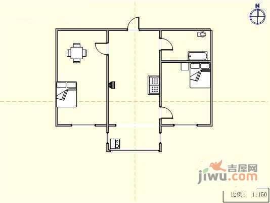 兴达花园2室1厅1卫116㎡户型图