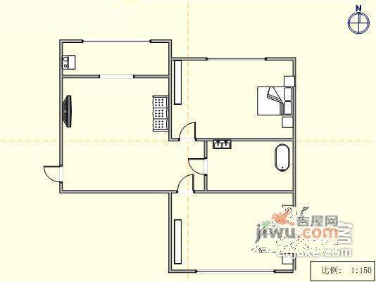 景润小区2室1厅1卫77㎡户型图