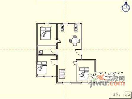 锦城西园3室2厅1卫78㎡户型图