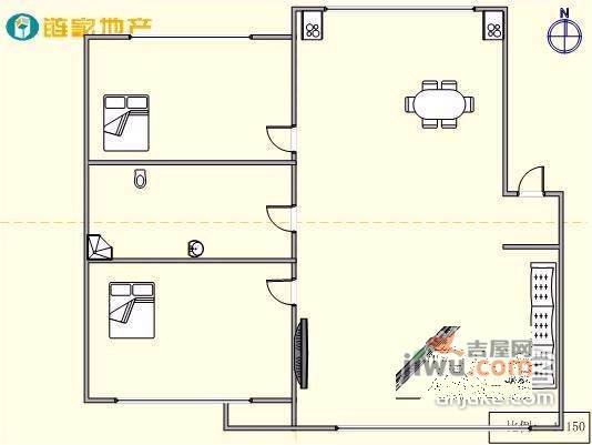 万福居2室2厅1卫176㎡户型图