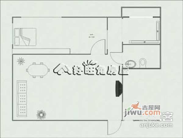 海富经典1室1厅1卫72㎡户型图