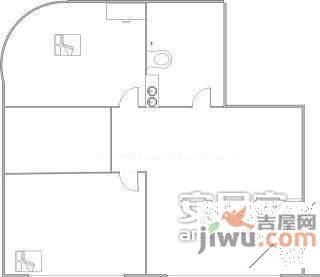 海富经典2室1厅1卫91㎡户型图