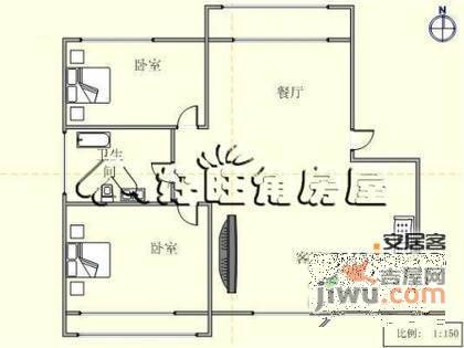 海富经典2室2厅2卫87㎡户型图