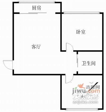 虹港新居2室1厅1卫79㎡户型图