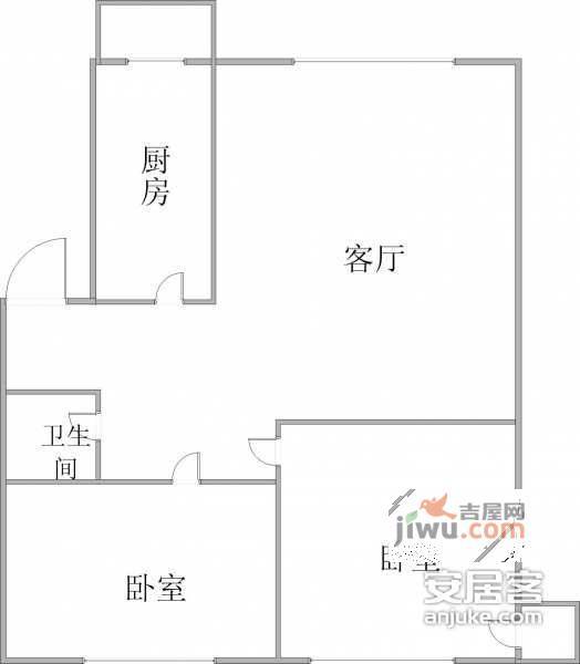 泉水奥林园2室2厅1卫100㎡户型图