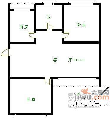 泉水奥林园2室1厅1卫79㎡户型图