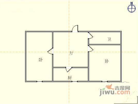 泡崖二区2室1厅1卫76㎡户型图