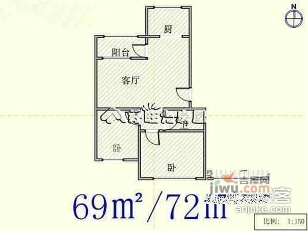 泡崖二区2室2厅1卫119㎡户型图