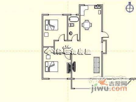 西山阳光水岸2室2厅1卫户型图