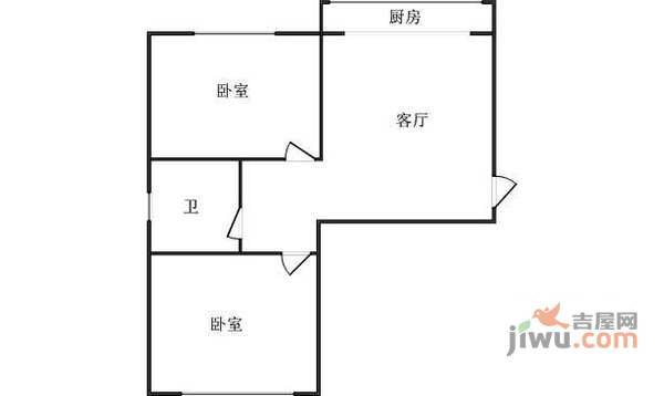 水映西山2室1厅1卫87㎡户型图