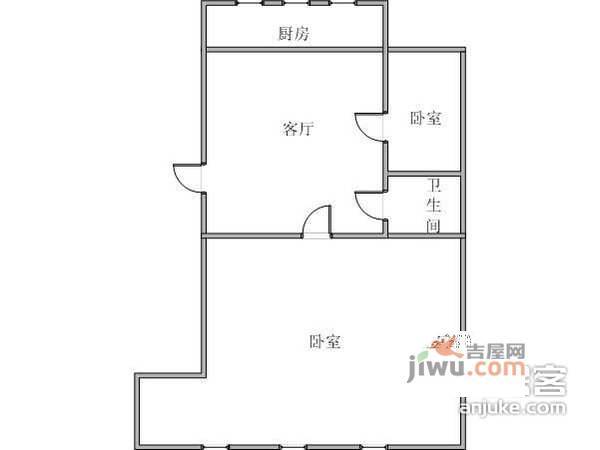 水映西山2室1厅1卫87㎡户型图