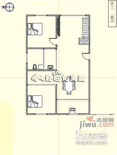 星中环广场2室2厅1卫73㎡户型图