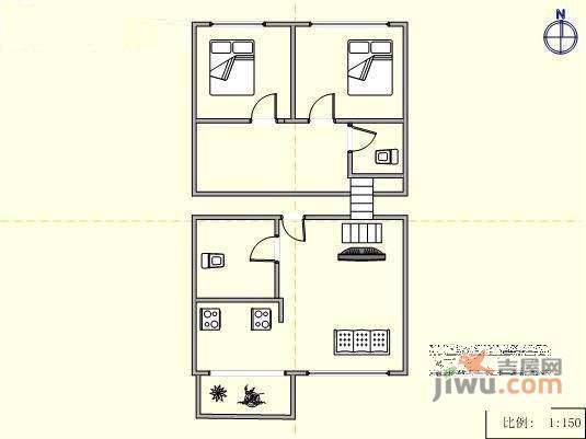 新华同仁轩2室1厅1卫87㎡户型图