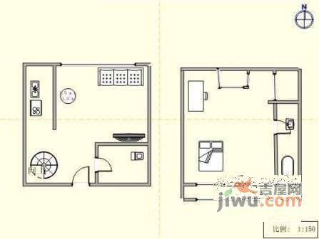 新华同仁轩2室1厅2卫60㎡户型图