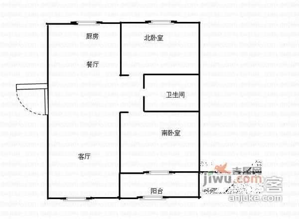 阳光生态城2室2厅1卫145㎡户型图