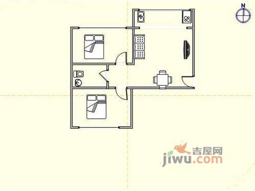 北府花园2室1厅1卫85㎡户型图