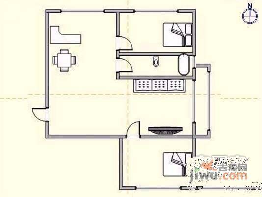 北府花园2室1厅1卫85㎡户型图