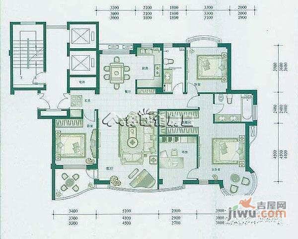 世嘉星海3室2厅2卫175㎡户型图