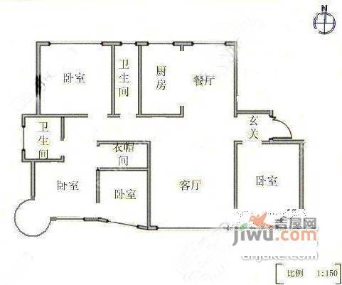 世嘉星海4室2厅2卫180㎡户型图