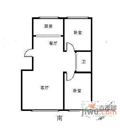 铭熙水岸一期2室2厅1卫99㎡户型图