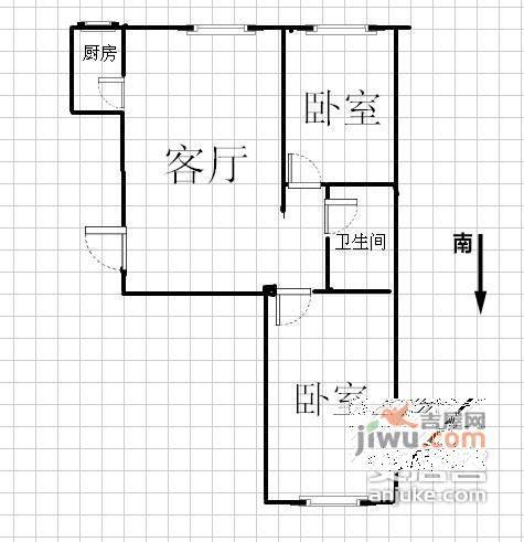 铭熙水岸一期2室1厅1卫92㎡户型图