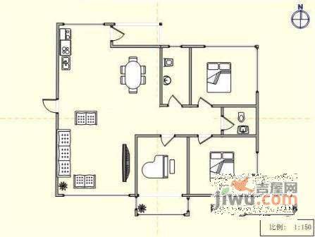 香洲心城3室2厅2卫164㎡户型图