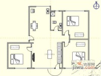 香洲心城3室2厅1卫144㎡户型图