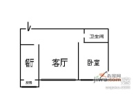 锦江园1室2厅1卫61㎡户型图