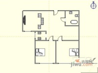 万达华府B区2室2厅1卫102㎡户型图