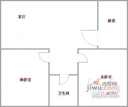 倚山里小区2室2厅1卫107㎡户型图