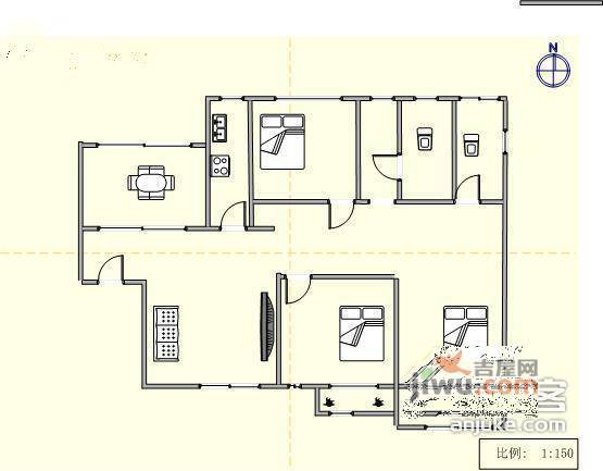 万科假日风景3室2厅2卫185㎡户型图