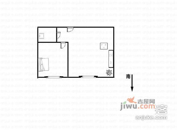 林语家话1室1厅1卫57㎡户型图