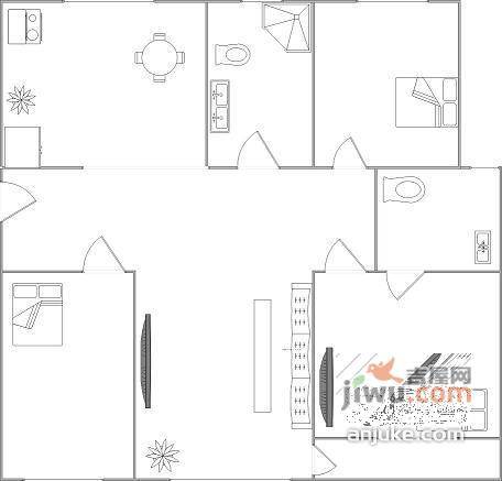 福佳华东人家3室2厅2卫130㎡户型图