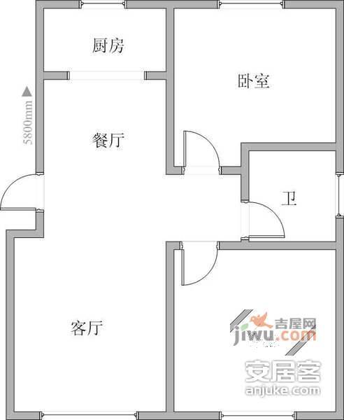 东特星中环2室2厅1卫103㎡户型图