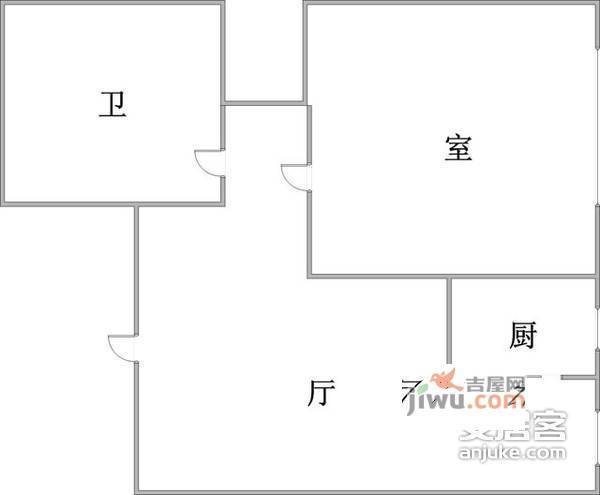 东特星中环1室1厅1卫50㎡户型图