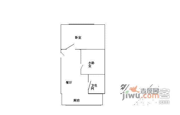 马栏广场2室1厅1卫68㎡户型图