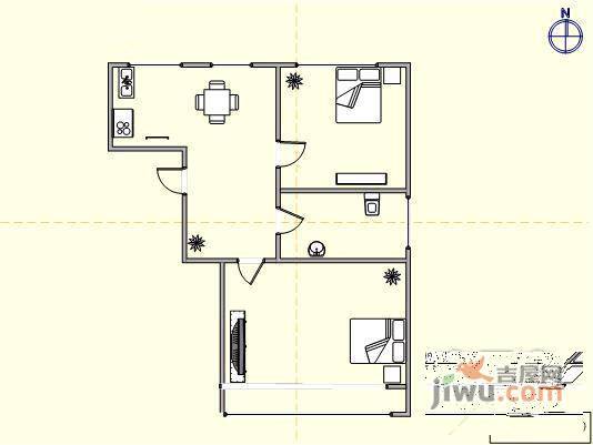 阳光月秀2室1厅1卫61㎡户型图