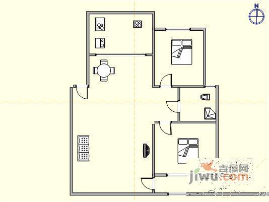 阳光月秀2室2厅1卫123㎡户型图