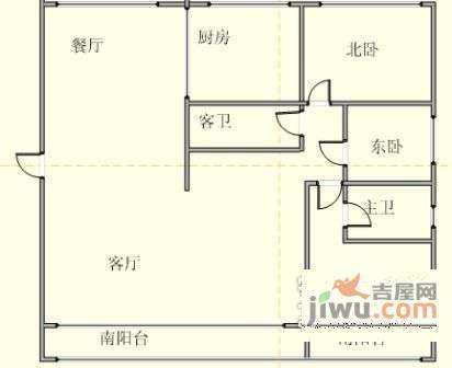 中华名城3室2厅1卫190㎡户型图