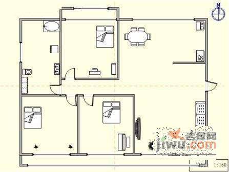 中海英伦观邸3室2厅1卫120㎡户型图