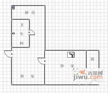 王家桥小区1室1厅1卫54㎡户型图