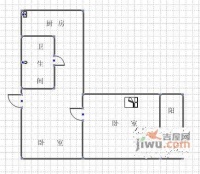 王家桥小区1室1厅1卫54㎡户型图