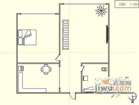 部居逸阁1室1厅1卫64㎡户型图