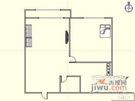 部居逸阁1室1厅1卫64㎡户型图