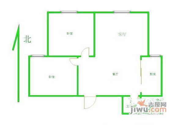 周新苑2室1厅1卫户型图